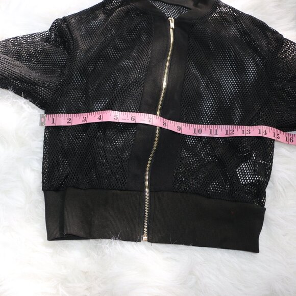 SHEIN Essence Zip-Up Mesh Bomber Jacket – Black 🖤 - Picture 6 of 6